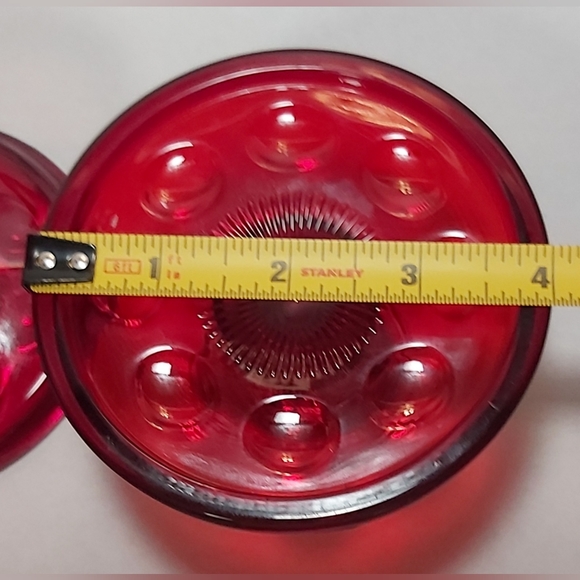 Pair vintage Imperial ruby red candle holders - Picture 4 of 9